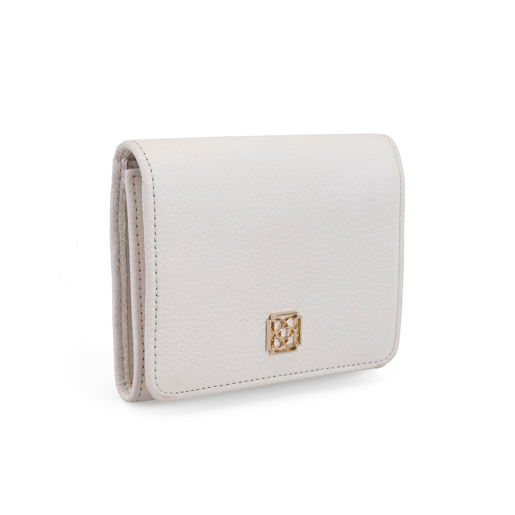Heleno Beyaz Kadın Deri Cüzdan