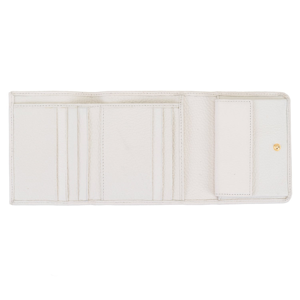 Heleno Beyaz Kadın Deri Cüzdan