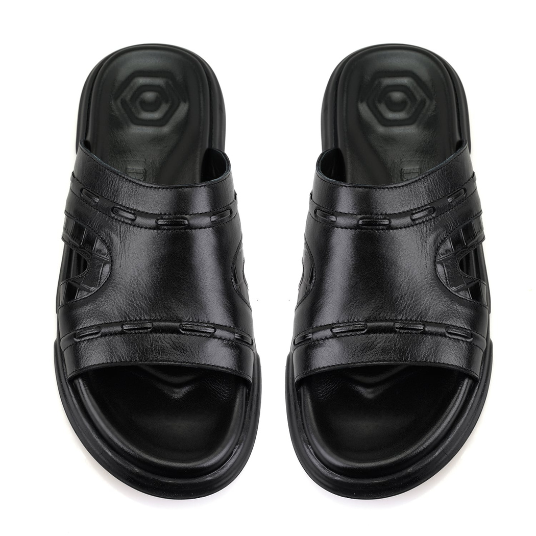 Herbert Siyah Erkek Deri Terlik