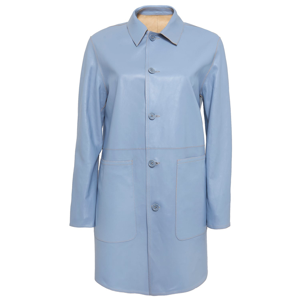 Hiba Kadın Oversize Çift Taraflı Deri Pardösü