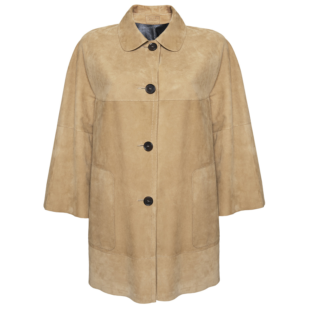 Hiba Kadın Oversize Çift Taraflı Deri Pardösü