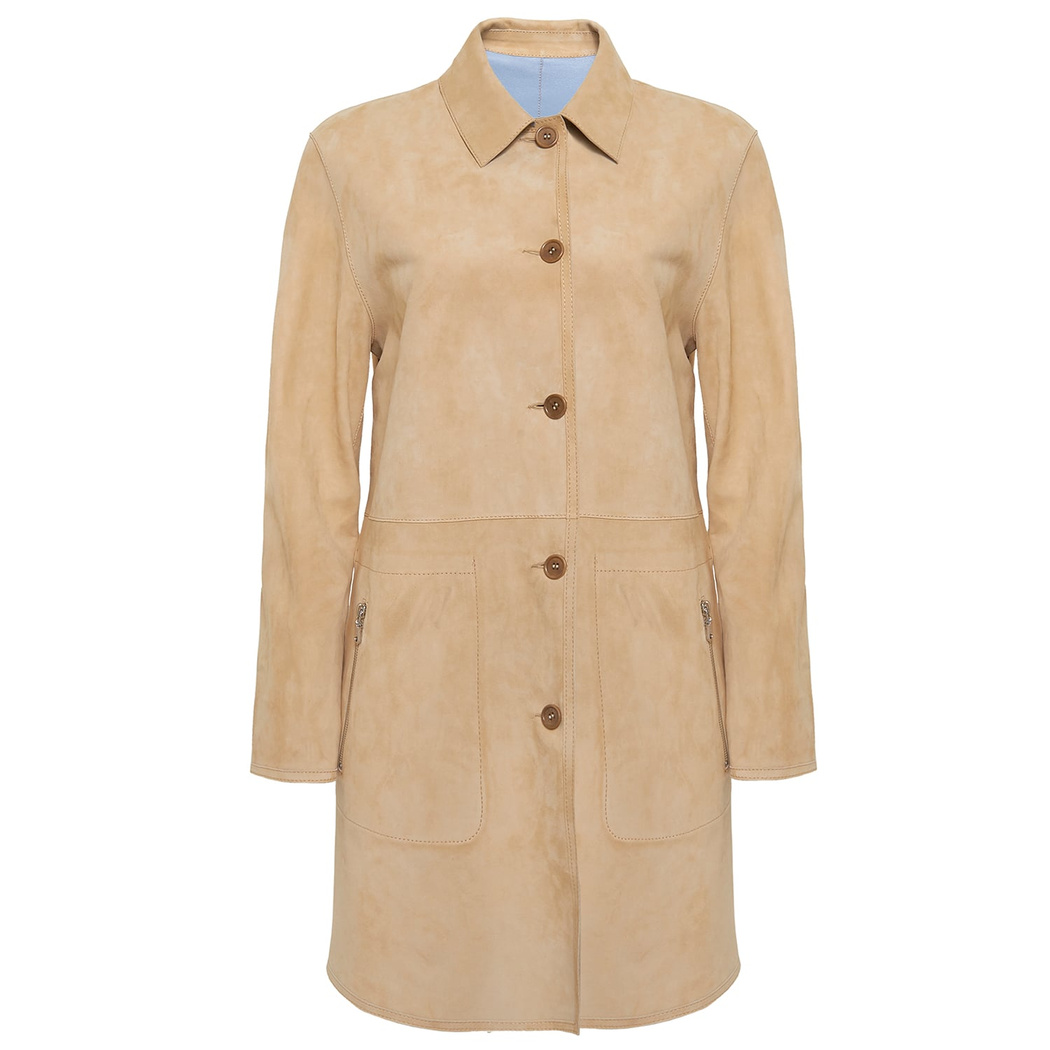 Hiba Kadın Oversize Çift Taraflı Deri Pardösü