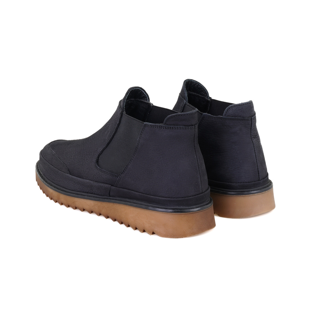 Hope Siyah Erkek Lastikli Nubuk Deri Bot