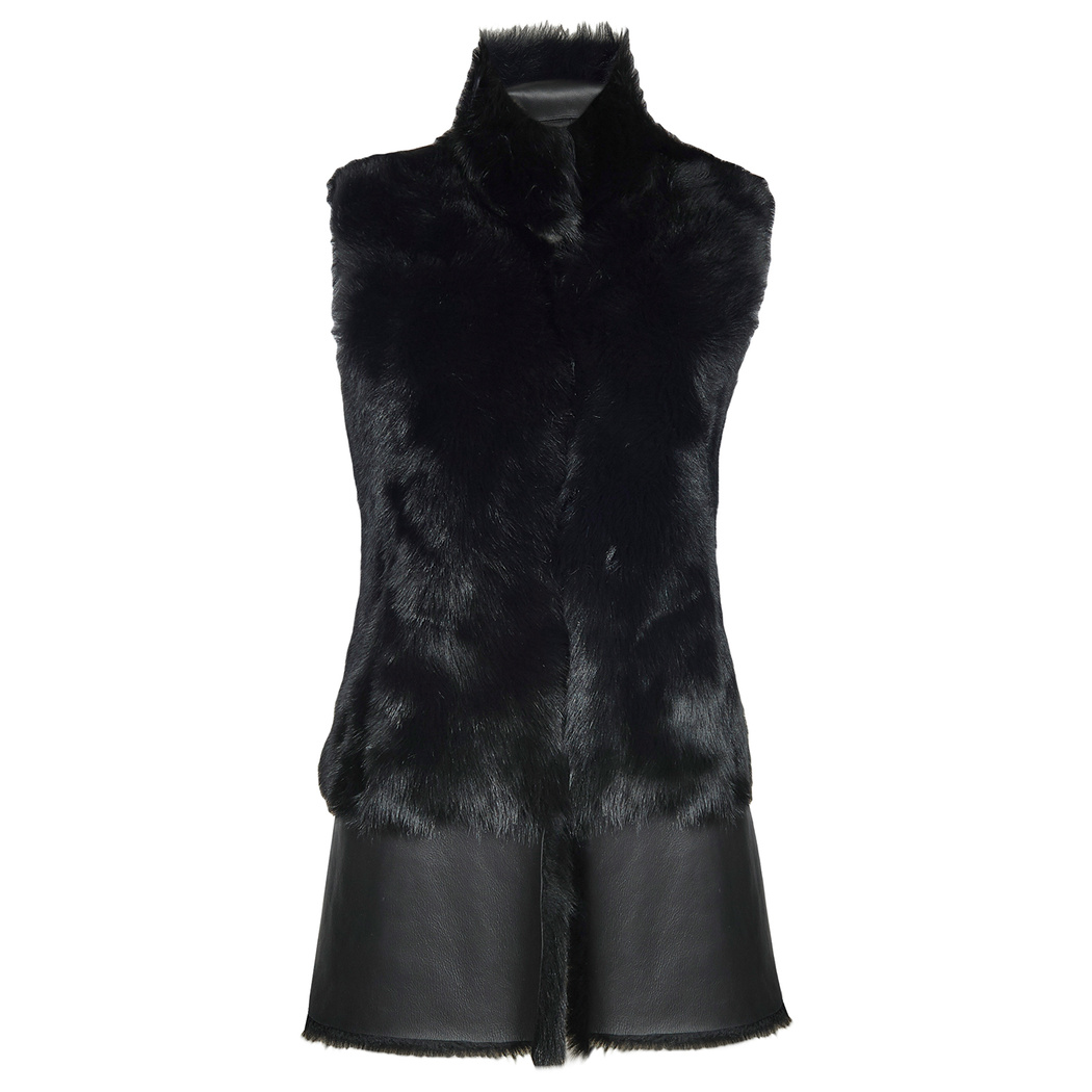 Ikeme Kadın Çift Taraflı Kürk Yelek