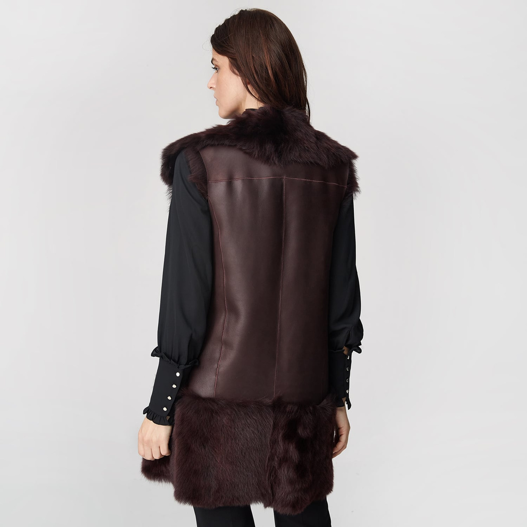 Ikeme Kadın Çift Taraflı Kürk Yelek