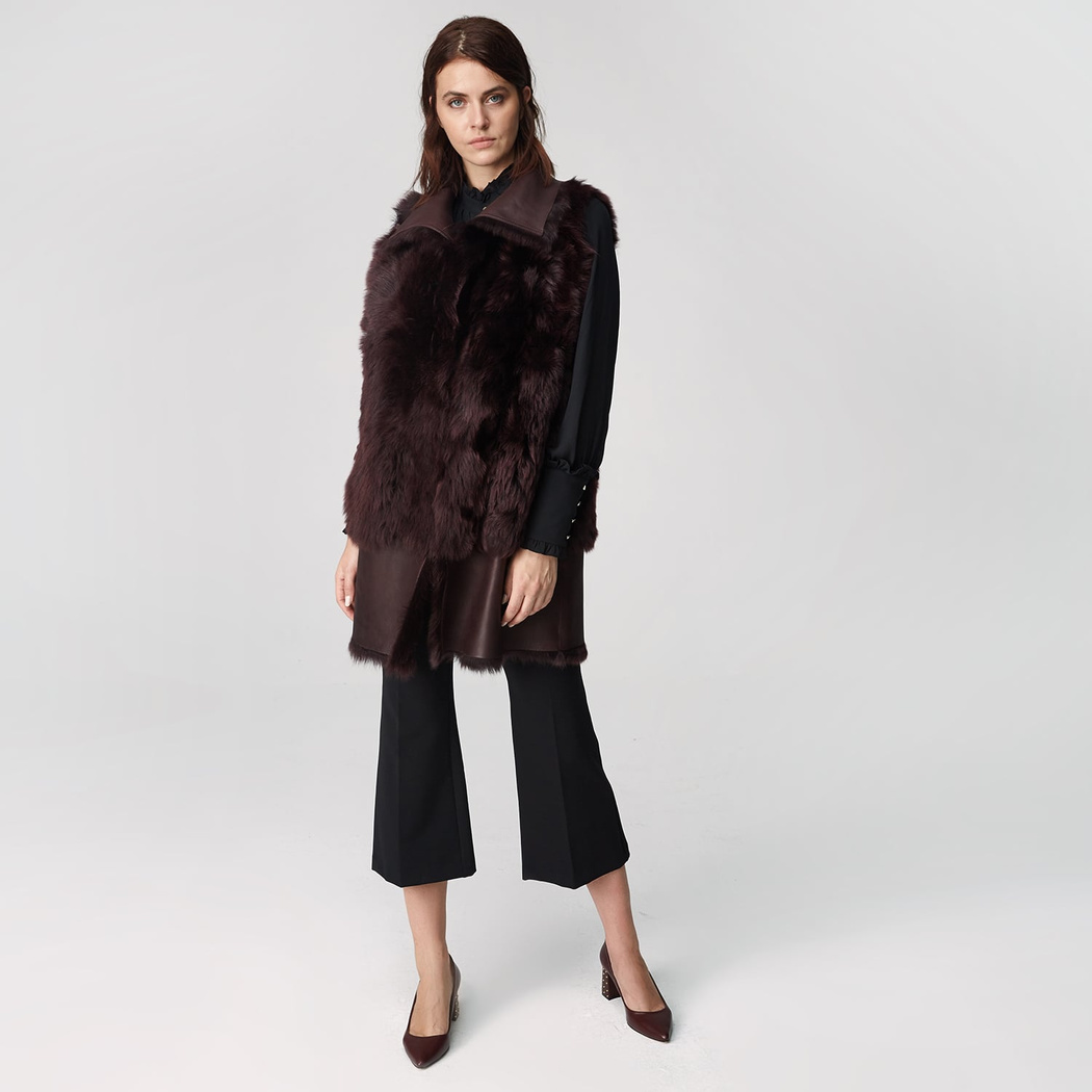 Ikeme Kadın Çift Taraflı Kürk Yelek