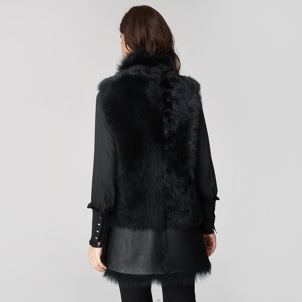 Ikeme Kadın Çift Taraflı Kürk Yelek