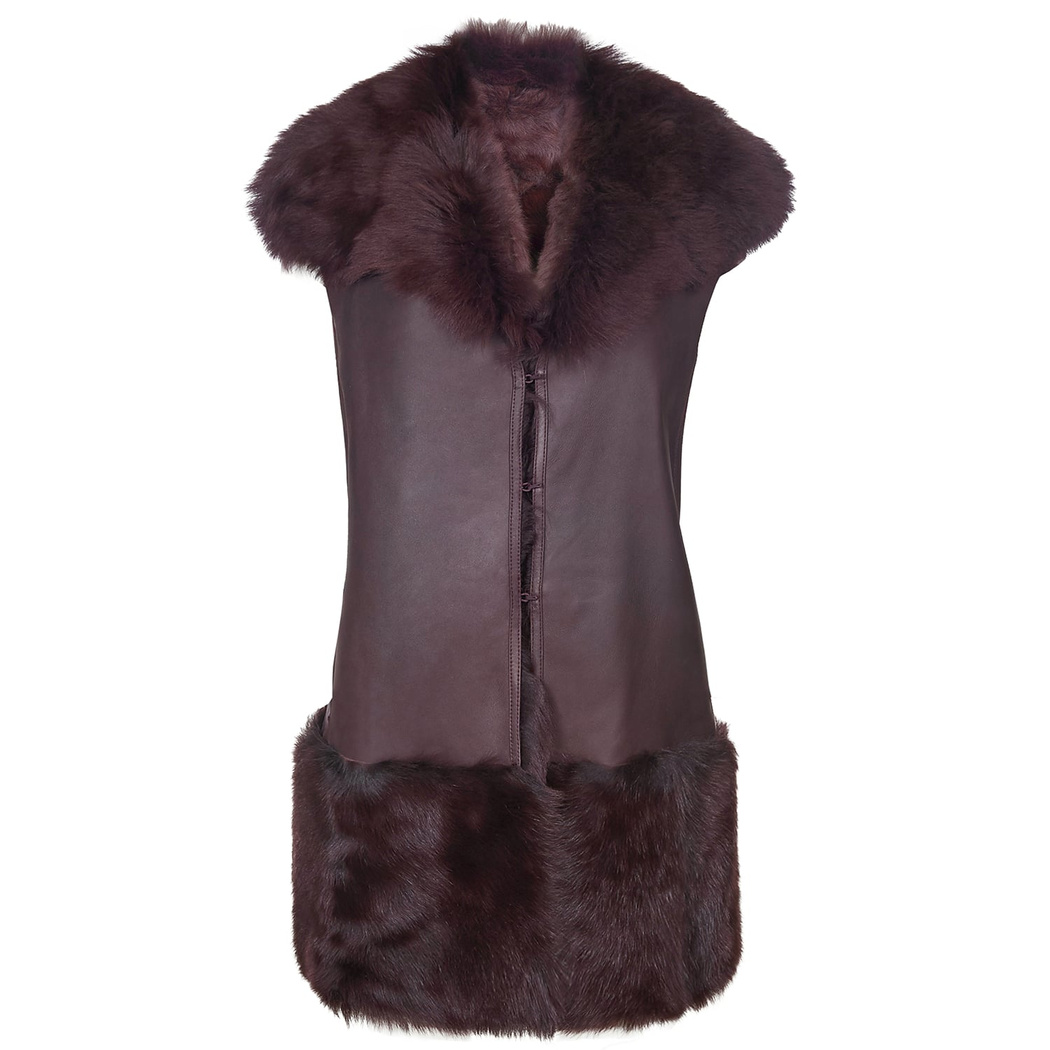 Ikeme Kadın Çift Taraflı Kürk Yelek