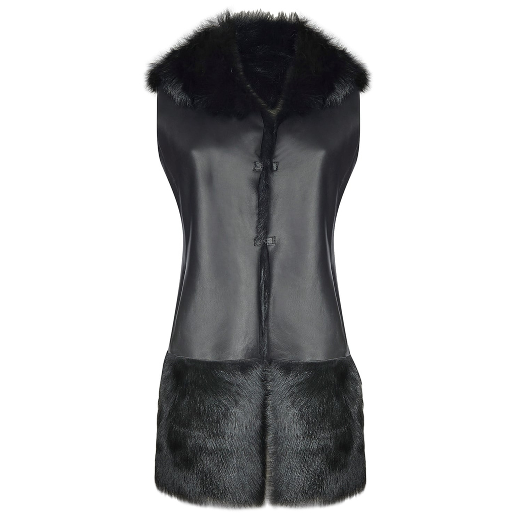 Ikeme Kadın Çift Taraflı Kürk Yelek