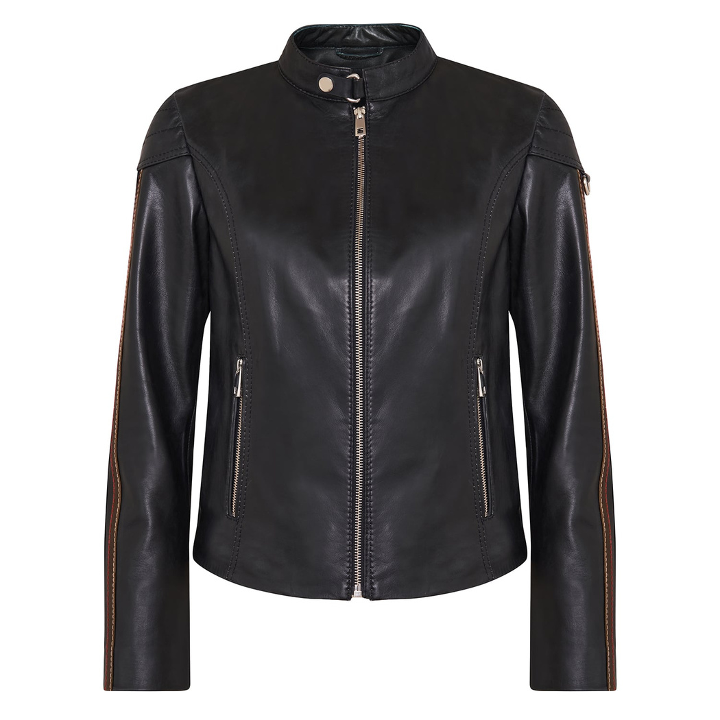 Ilaria Lacivert Kadın Deri Ceket