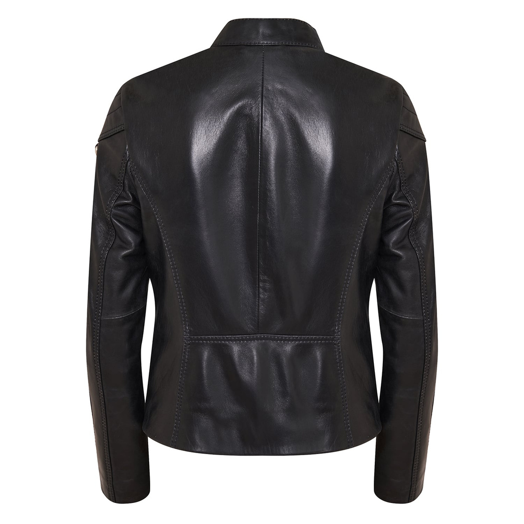 Ilaria Lacivert Kadın Deri Ceket