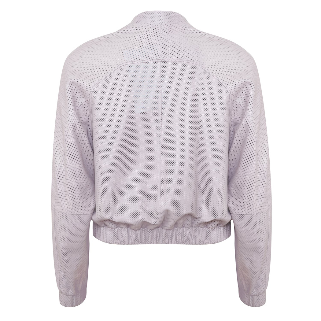 Iniga Light Rose Kadın Perforeli Deri Bomber Ceket