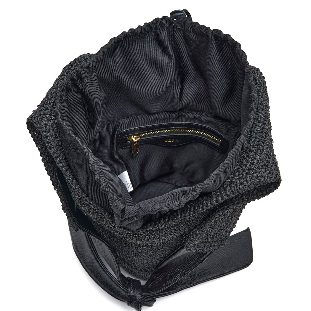 Innia Siyah Kadın Hasır Omuz Çantası 