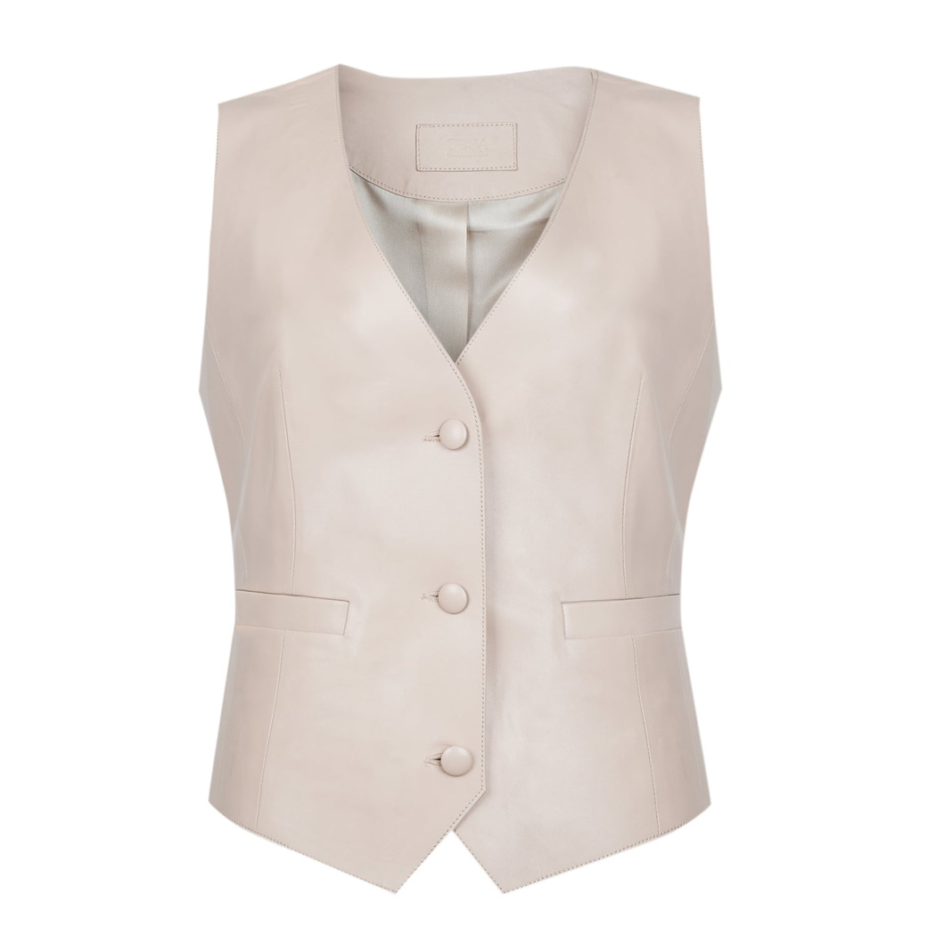 Itala Bej Kadın Deri Yelek