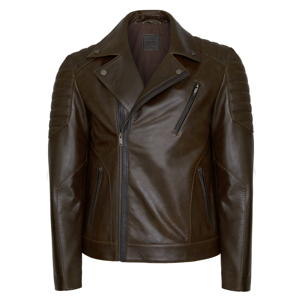 Italo Erkek Deri Biker Mont