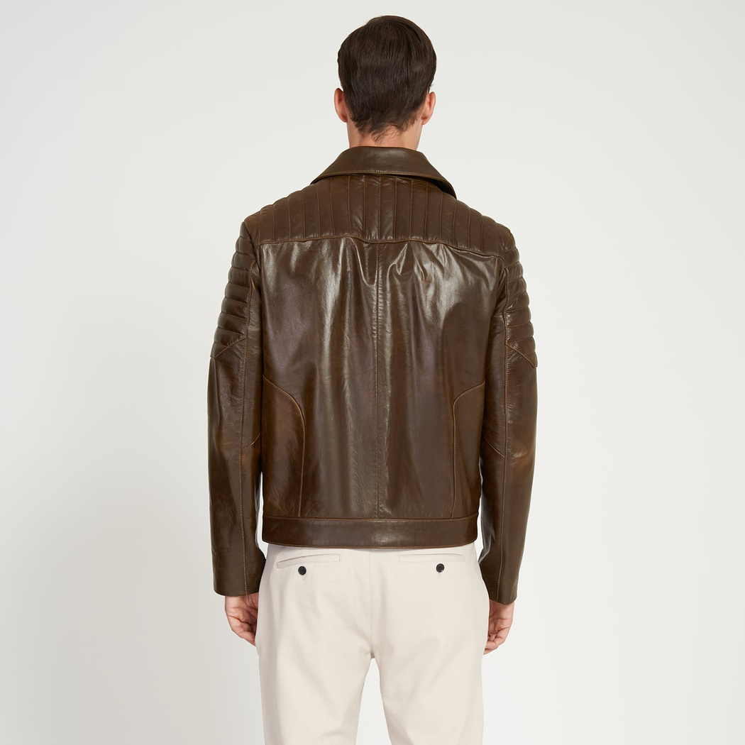 Italo Erkek Deri Biker Mont