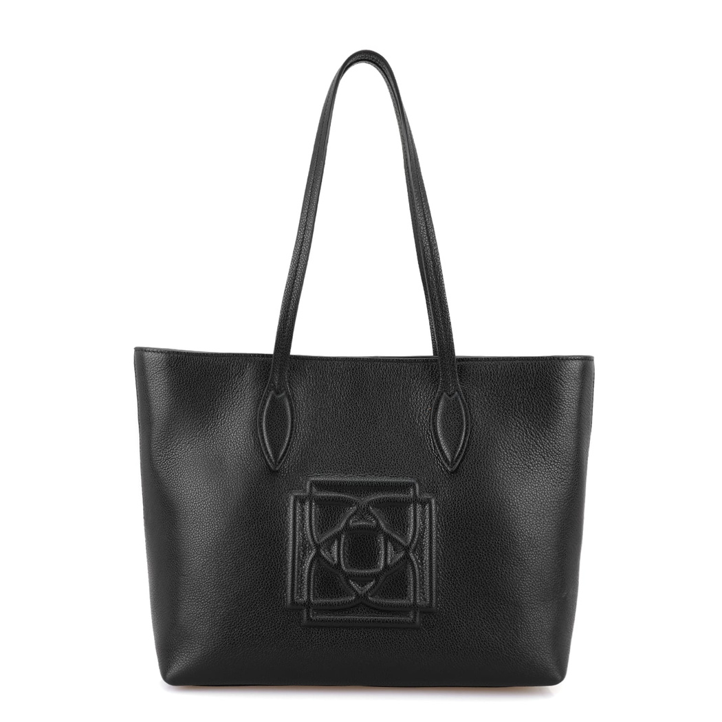 Jaden Siyah Kadın Logolu Deri Omuz Çantası