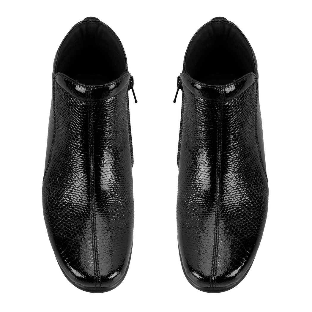 Jailyn Siyah Kadın DesaComfort Fermuarlı Deri Bot