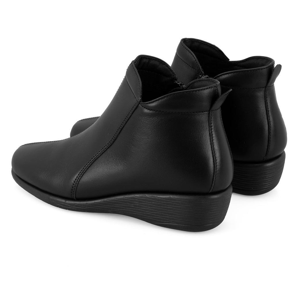Jalyn Siyah Kadın DesaComfort Fermuarlı Deri Bot