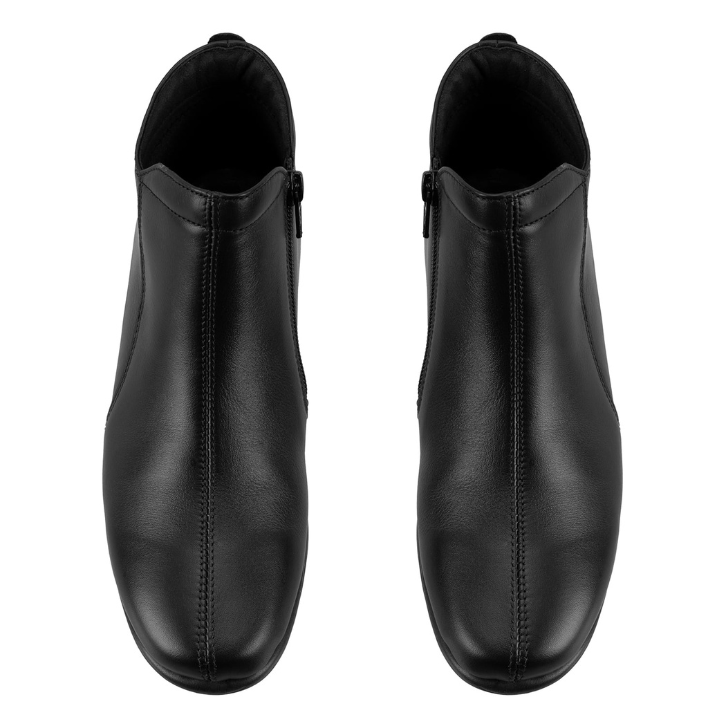 Jalyn Siyah Kadın DesaComfort Fermuarlı Deri Bot