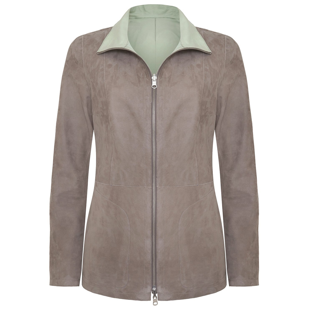 Jane Kadın Çift Taraflı Süet Deri Pardösü