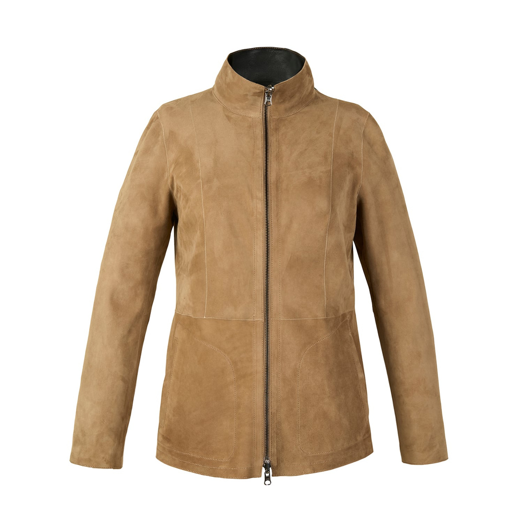 Jane Siyah Süet Kadın Çift Taraflı Süet Deri Pardösü