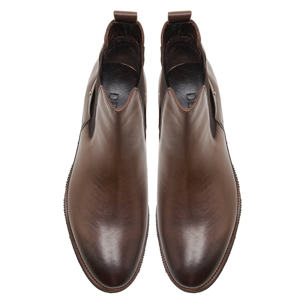 Jimbo Kahve Erkek Yandan Lastikli Deri Chelsea Bot