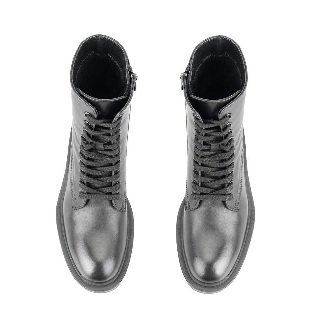 Juan Siyah Kadın Fermuarlı Deri Bot