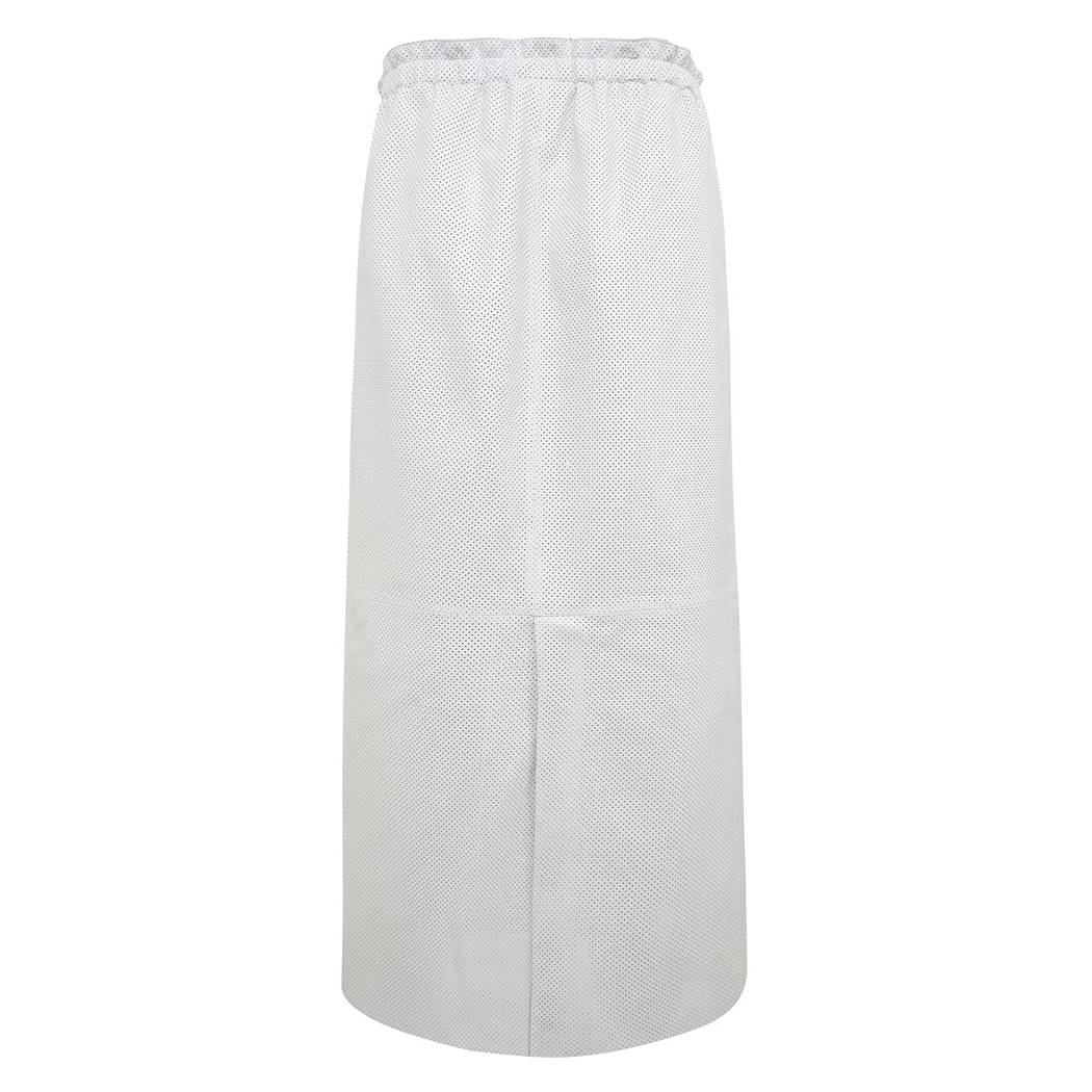 Juliet Beyaz Kadın Perforeli Deri Etek