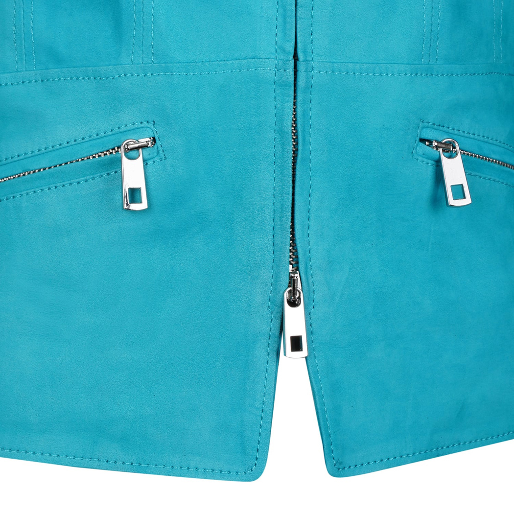 Juliette Turkuaz Kadın Süet Deri Ceket