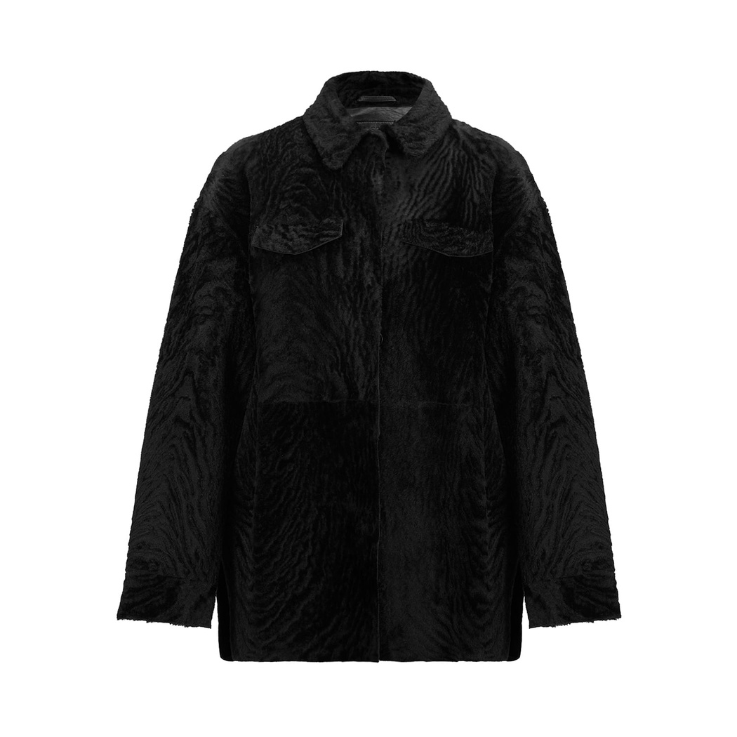 K13763 KADIN KÜRK MONT, SIYAH, S