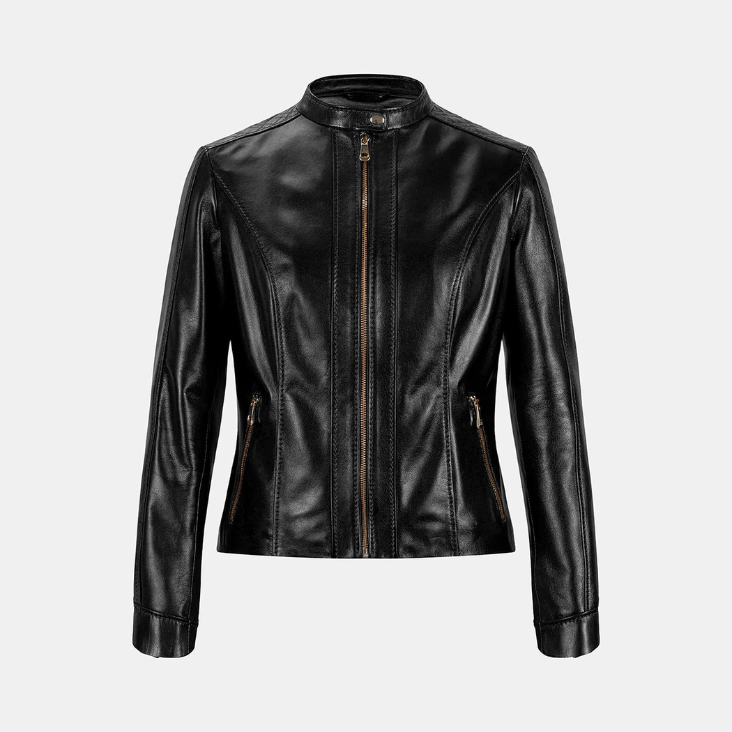 K15005 KADIN DERİ CEKET-E