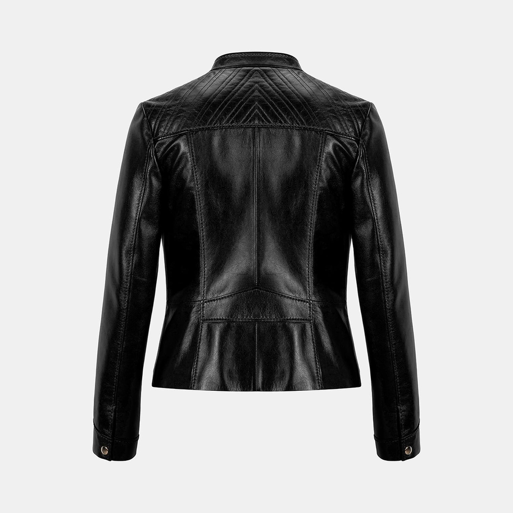 K15005 KADIN DERİ CEKET-E