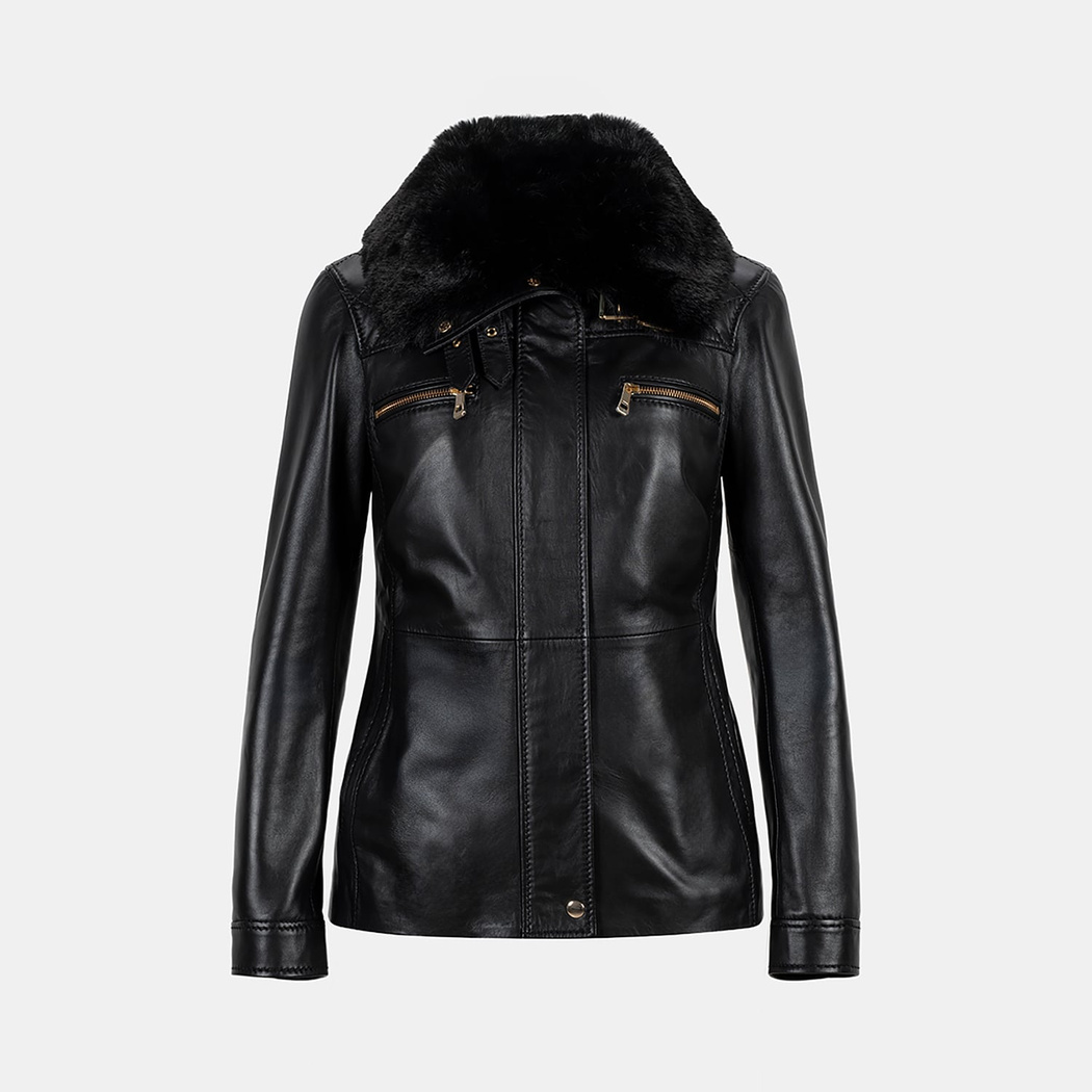 K15007 KADIN KÜRK YAKA MONT