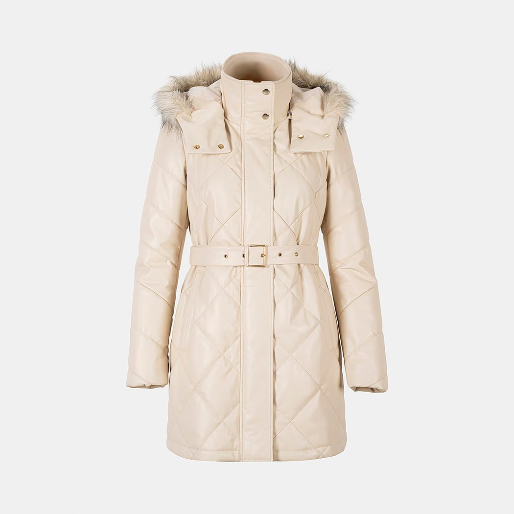 K15010 KADIN DERİ KABAN