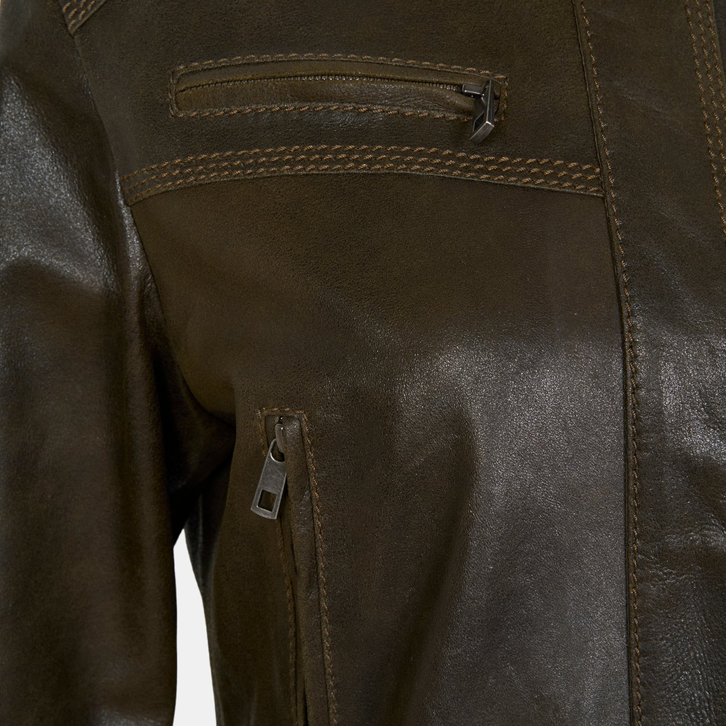 K15028 KADIN DERİ BOMBER CEKET