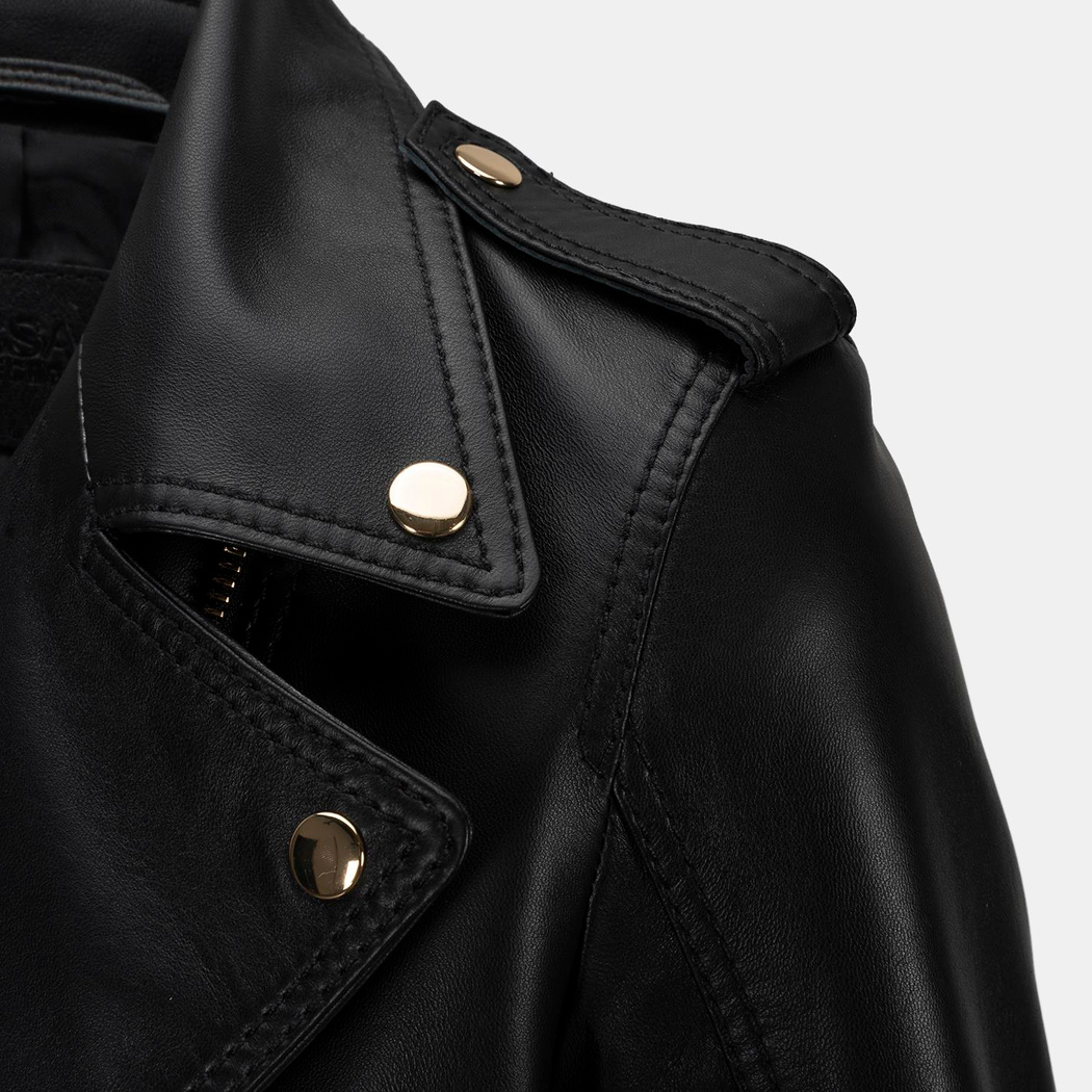 K15059 KADIN DERİ CEKET-E