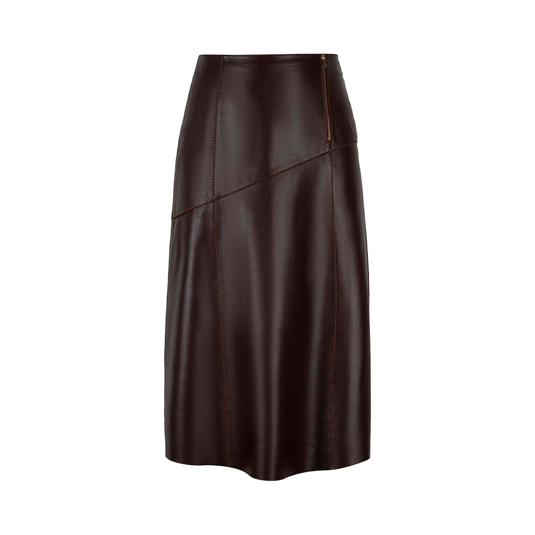 K15061 KADIN DERİ ETEK