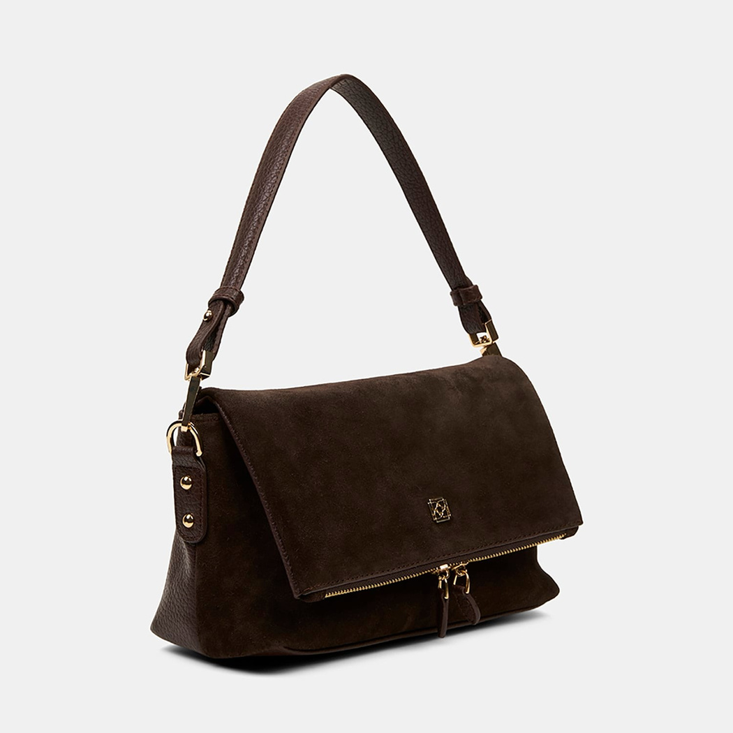 Kadın Acı Kahve Ayarlanabilir Askılı Süet Omuz Çantası