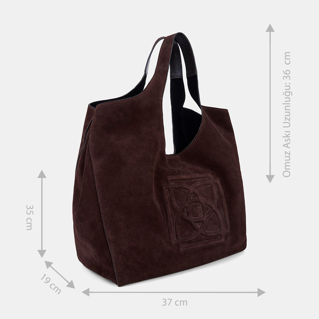 Kadın Acı Kahve Süet Hobo Çanta