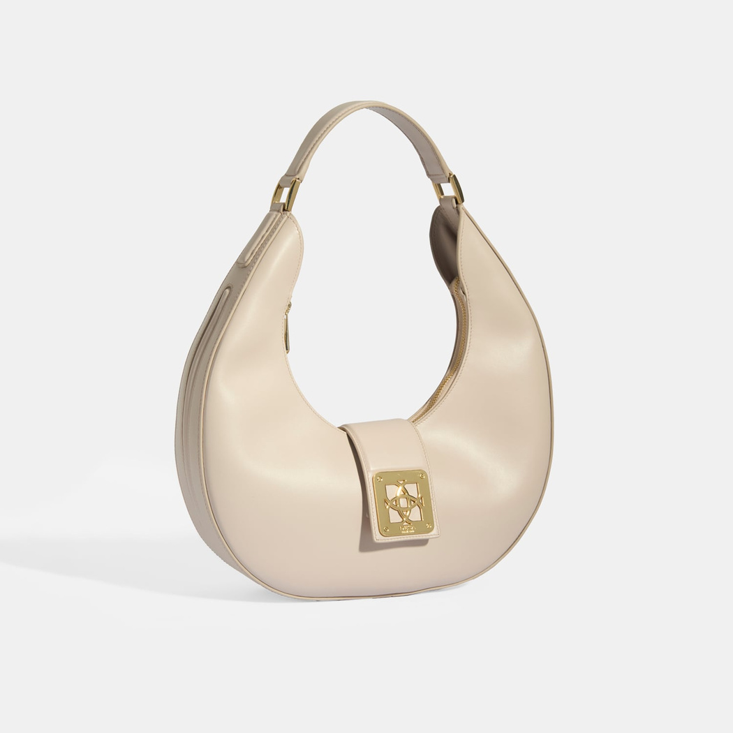 Kadın Açık Vizon Deri Omuz Çantası