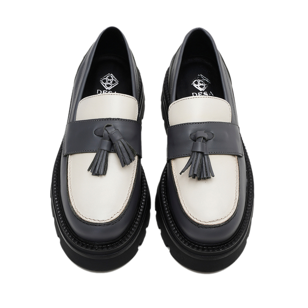 Kadın Antrasit Deri Loafer