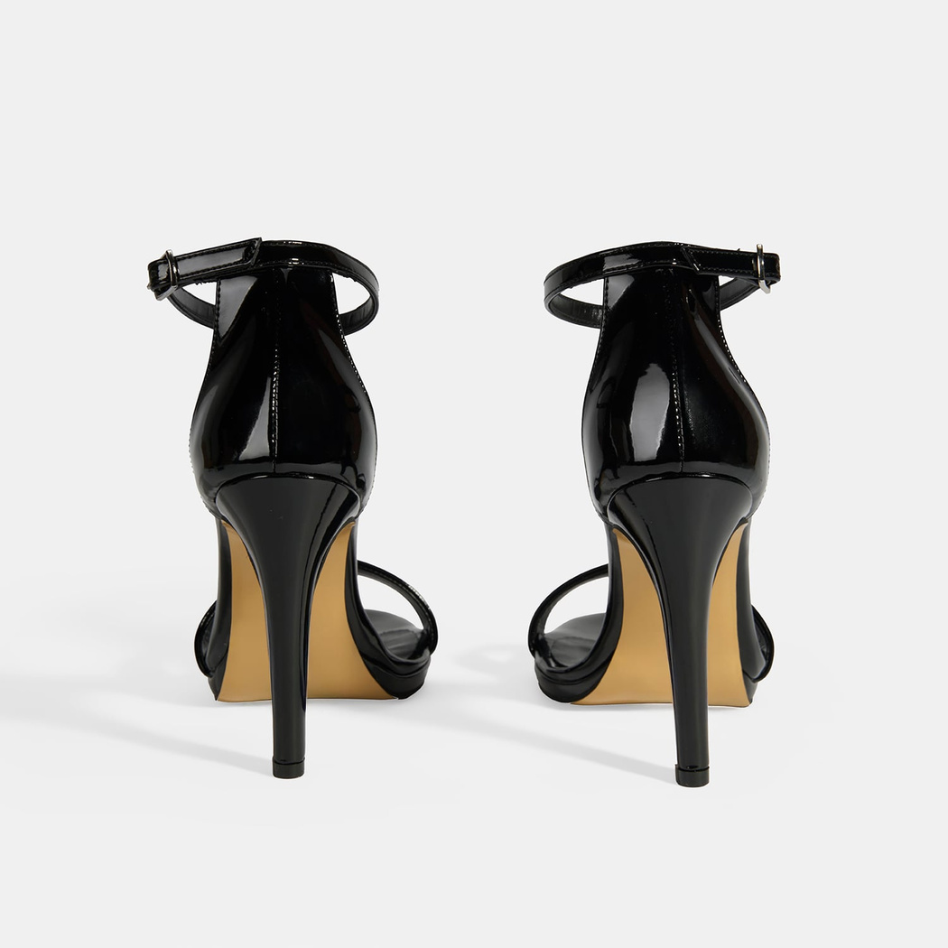 Kadın Bantlı Siyah Topuklu Abiye Sandalet