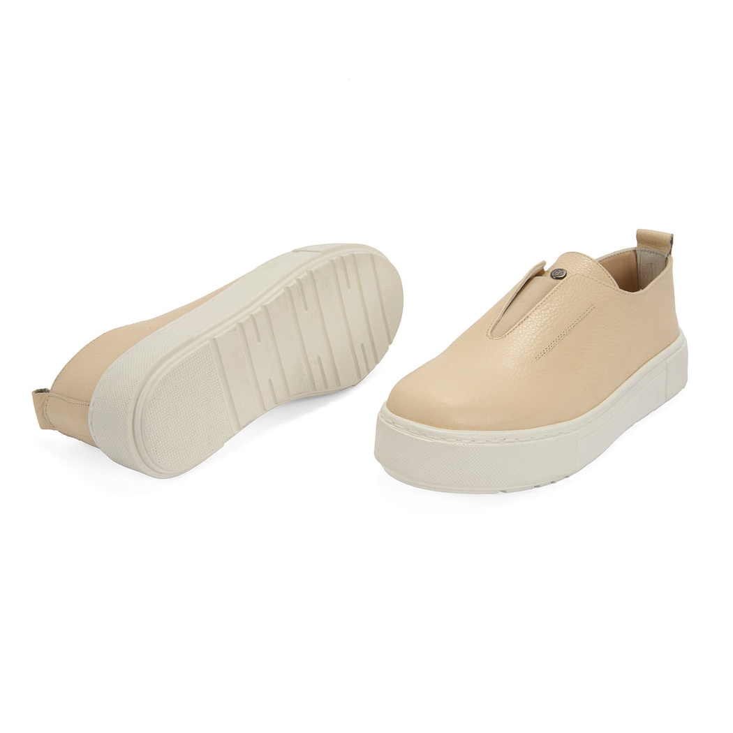 Kadın Bej Deri Günlük Ayakkabı