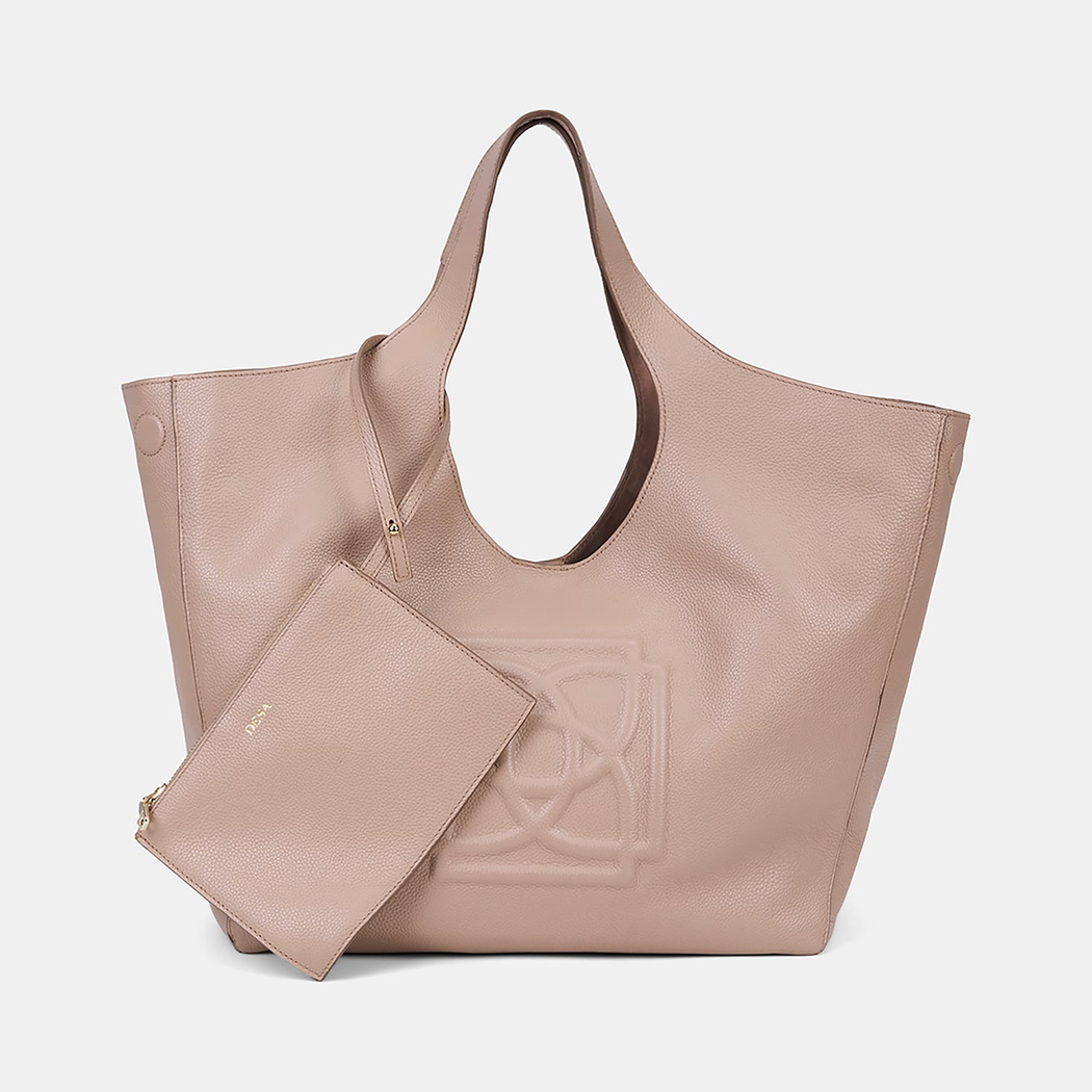 Kadın Bej Deri Hobo Çanta