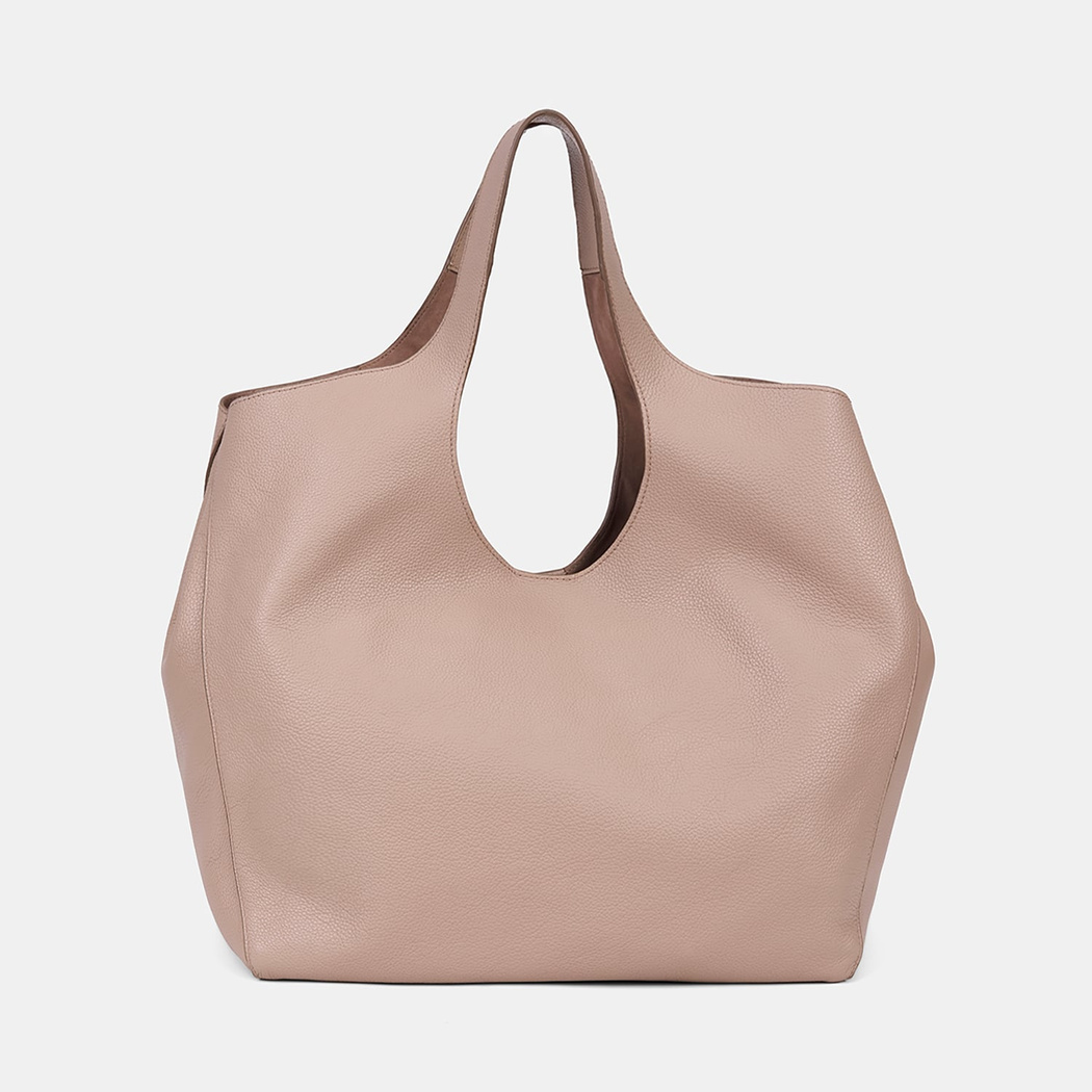 Kadın Bej Deri Hobo Çanta