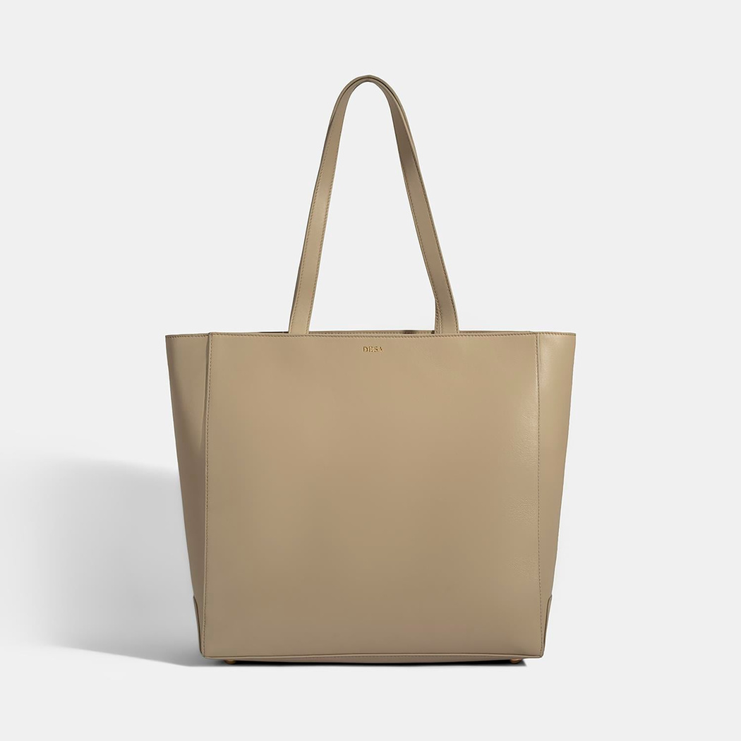 Kadın Bej Deri Omuz Çantası