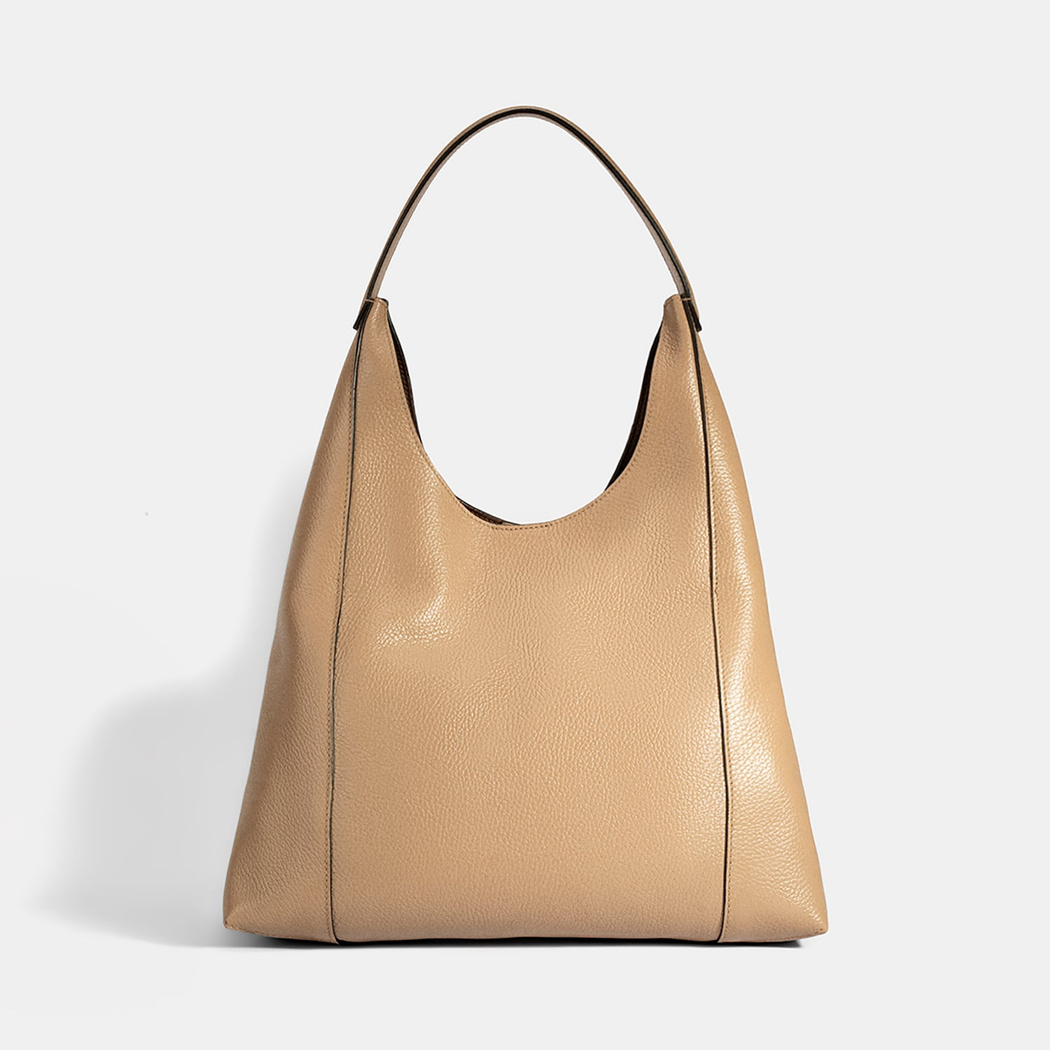 Kadın Bej Deri Omuz Çantası