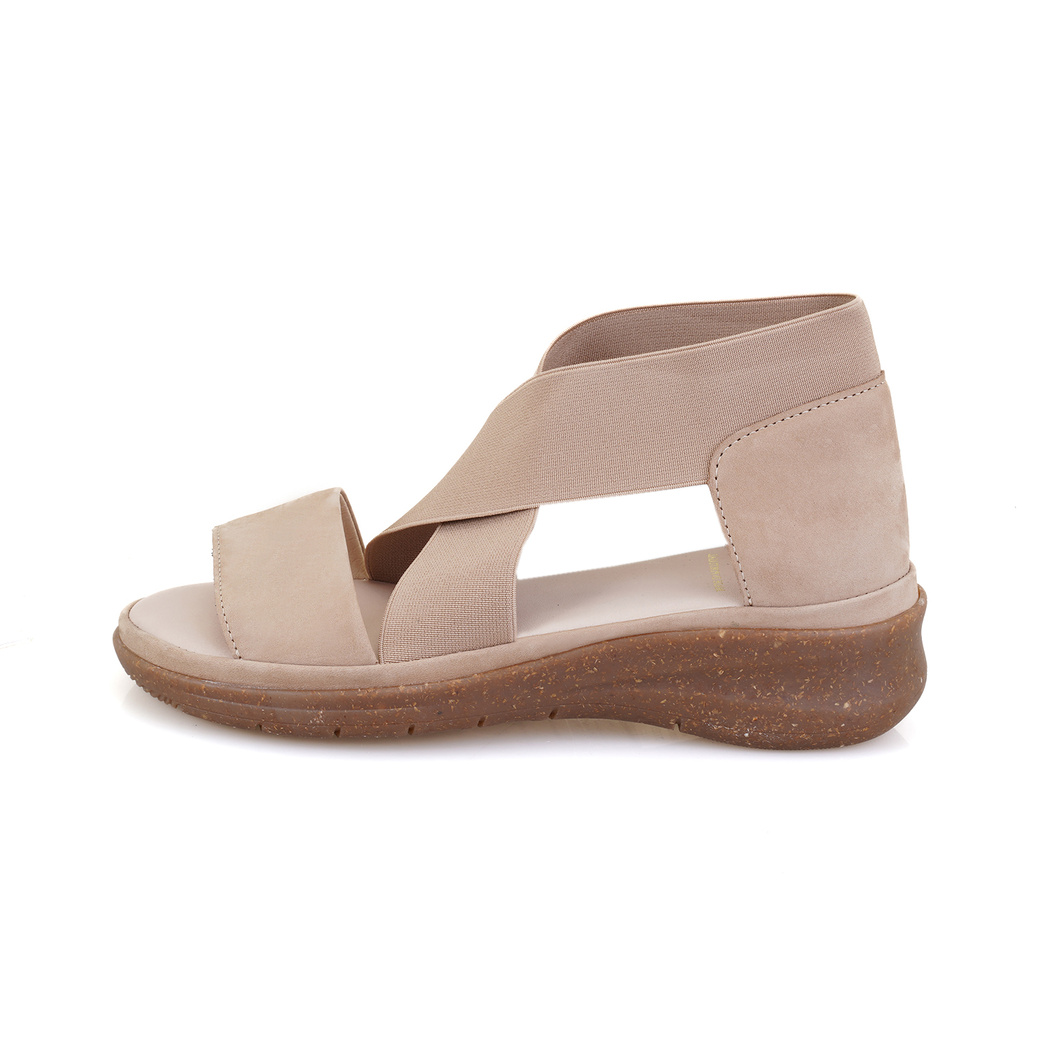 Kadın Bej DesaComfort Deri Sandalet