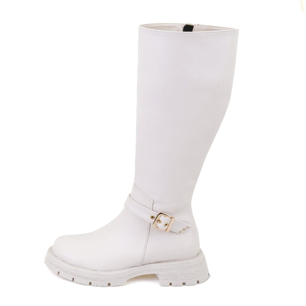 Kadın Bej Fermuarlı Çizme